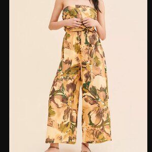 Free People Girl & The Sun Waterfront Strapless Jumpsuit Size Small